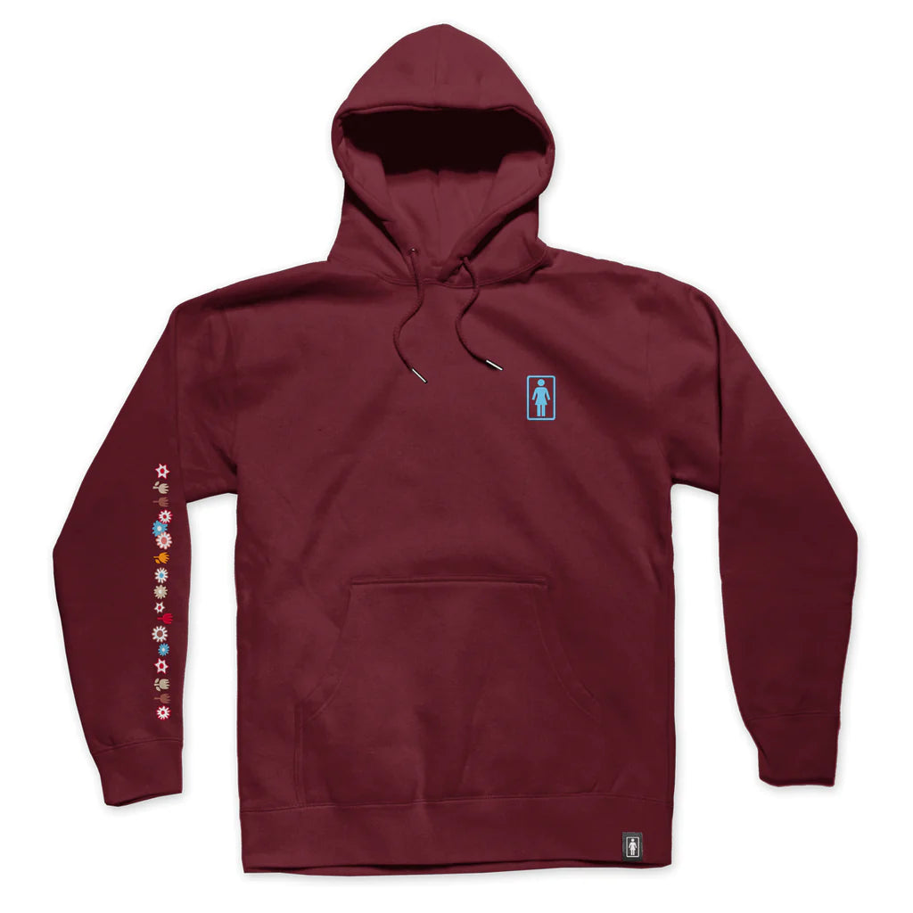 Girl Skateboards Friends Pullover Hoodie - Burgundy