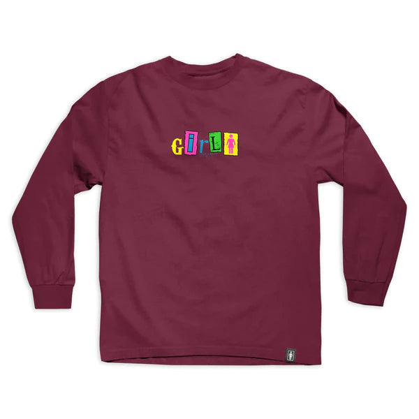 Girl Skateboards Out to Lunch L/S Tee - Burgundy