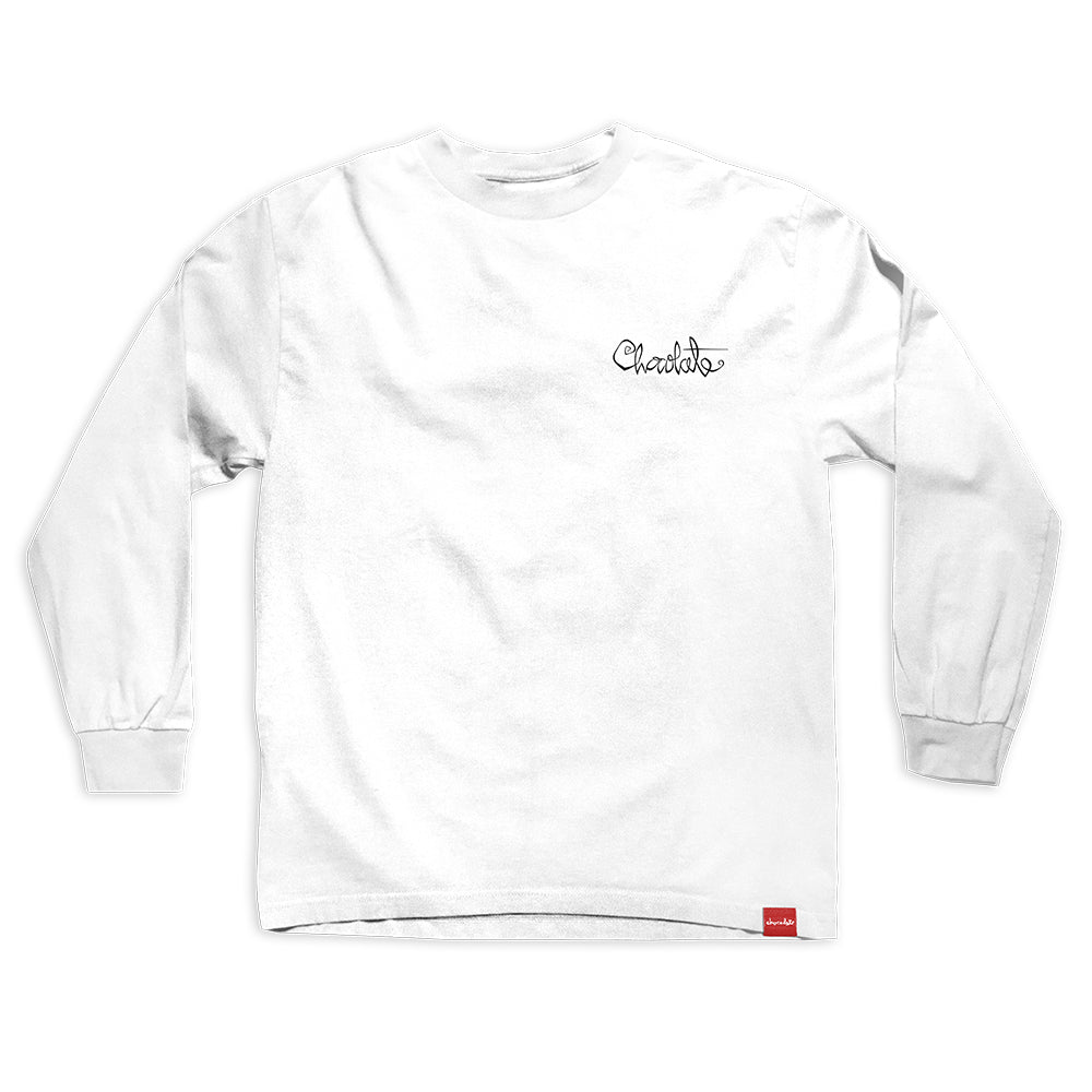 CHOCOLATE 94 SCRIPT L/S TEE - WHITE