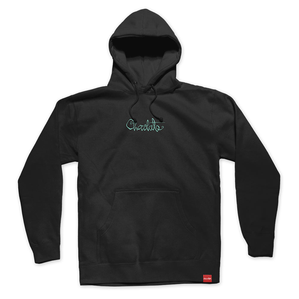 CHOCOLATE 94 SCRIPT PULLOVER EMBROIDERED HOODIE - BLACK