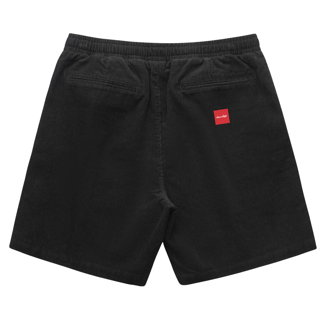 chocolate skateboards cord shorts black back