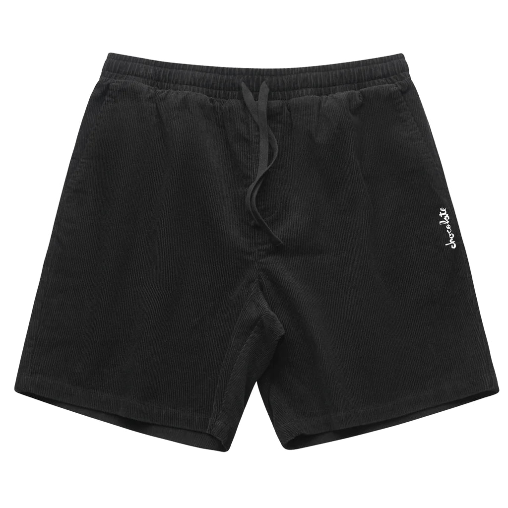 chocolate skateboards cord shorts black front 