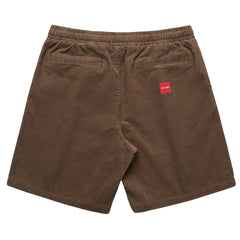 chocolate skateboards cord shorts brown back