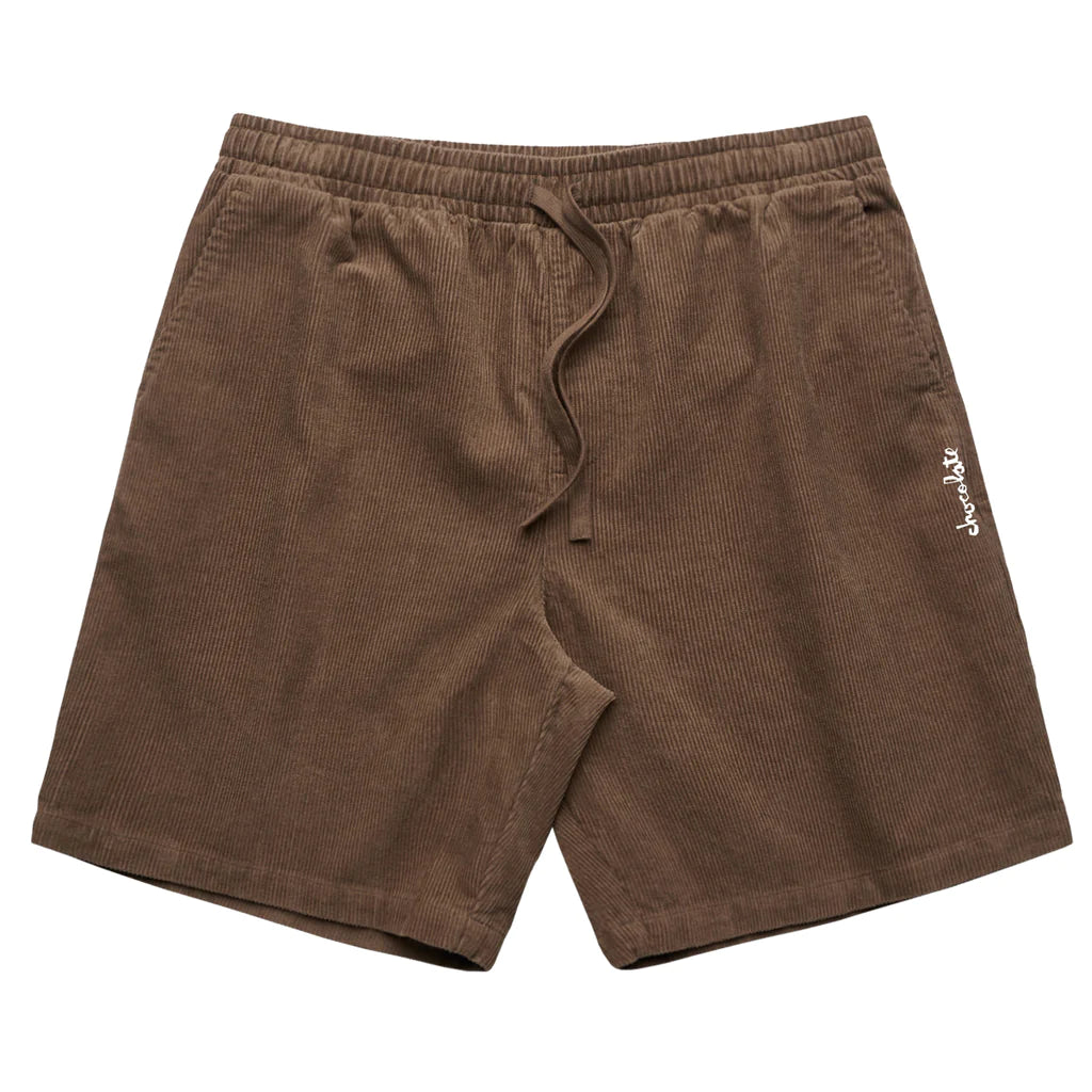 chocolate skateboards cord shorts brown front 