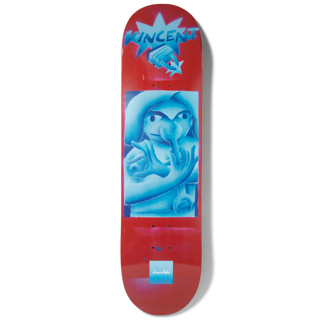 Crailstore Canada. Chocolate Alvarez J.P.'s World Deck - Bottom view with vibrant J.P.'s World graphic and the Chocolate logo.