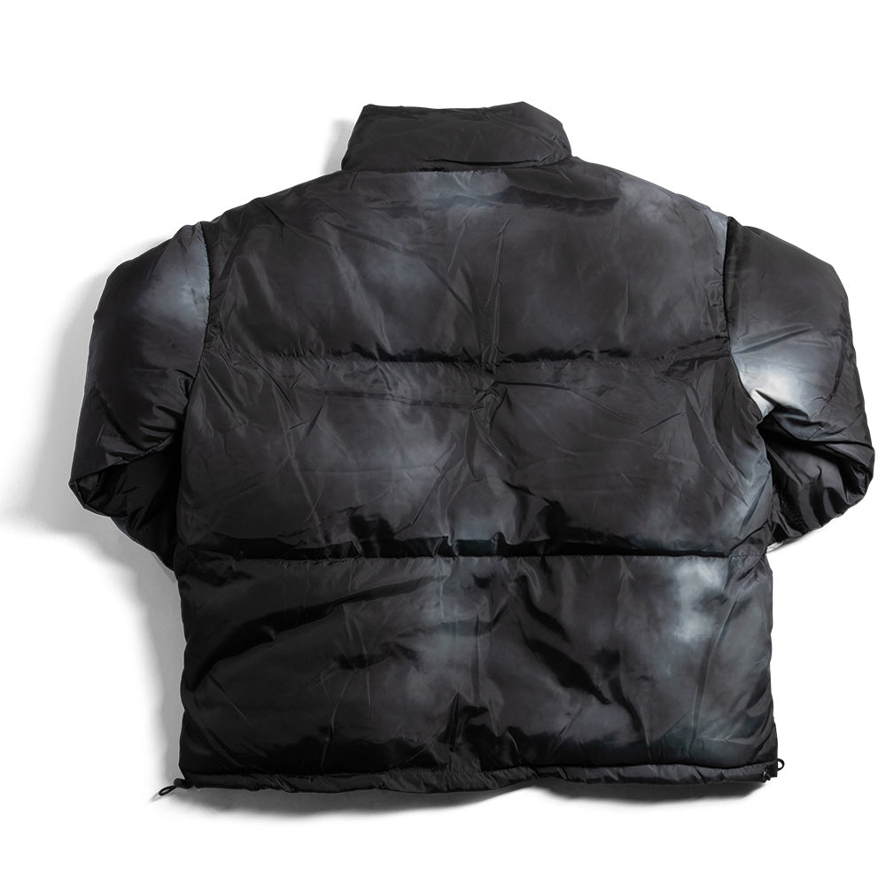 Crailstore Canada. Chocolate Super Haze Nylon Puffer Jacket (Chocolate) - Back view with high collar and quilted panel layout.
