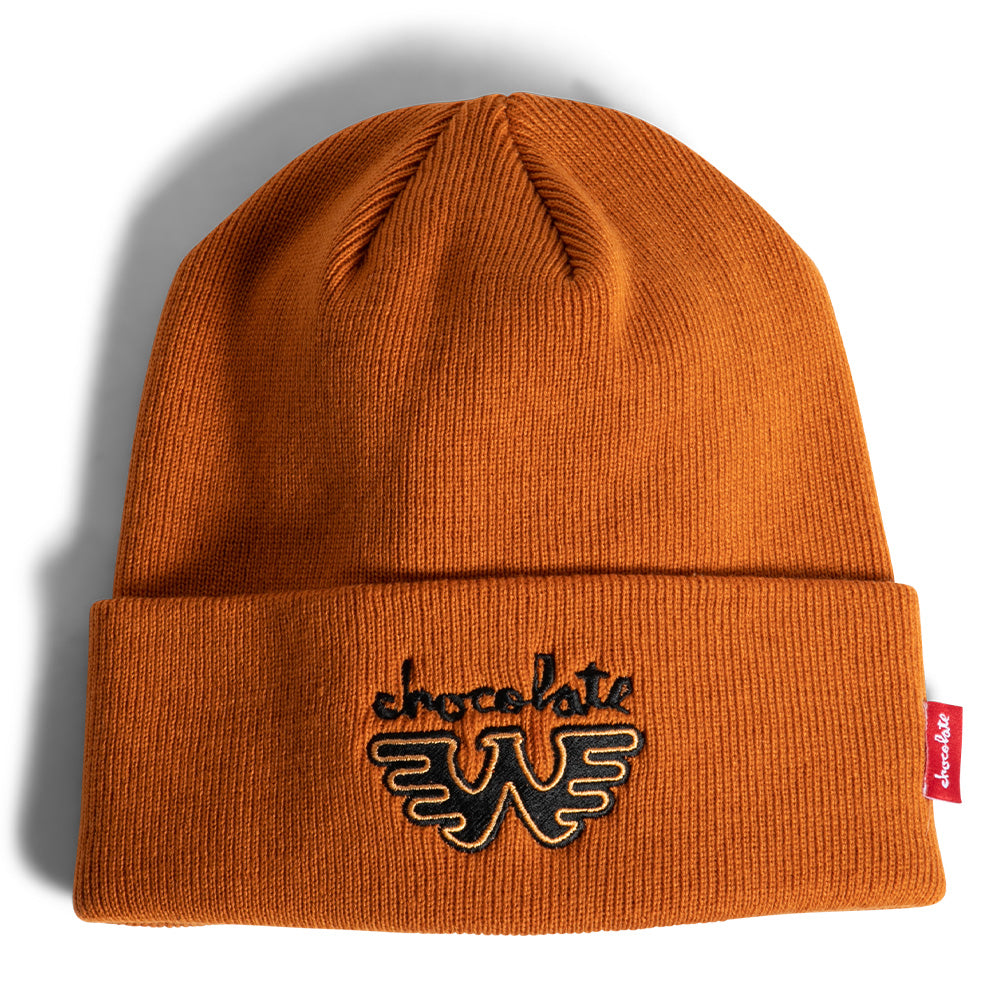 Crailstore Canada. Chocolate Waylon W Beanie (Orange) - Bright orange knit beanie featuring front Waylon W embroidery. Classic cuffed fit and bold color.