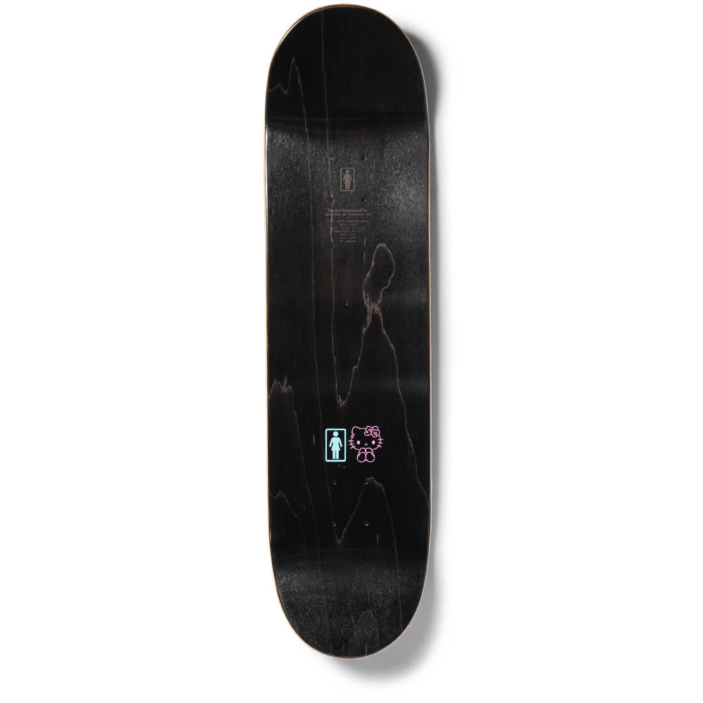 Crailstore Canada. Girl Carroll Hello Kitty 50 Deck - Top view with woodgrain finish, pre-drilled holes, and clean, symmetrical layout.