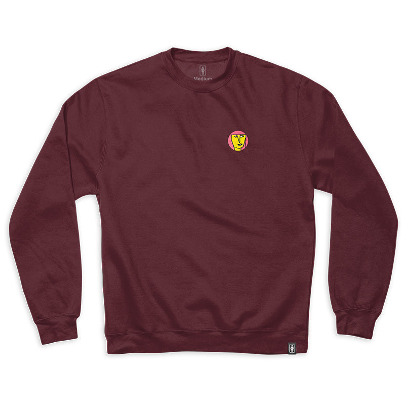 Crailtap Canada. Front view of Burgundy Gonz Crewneck.