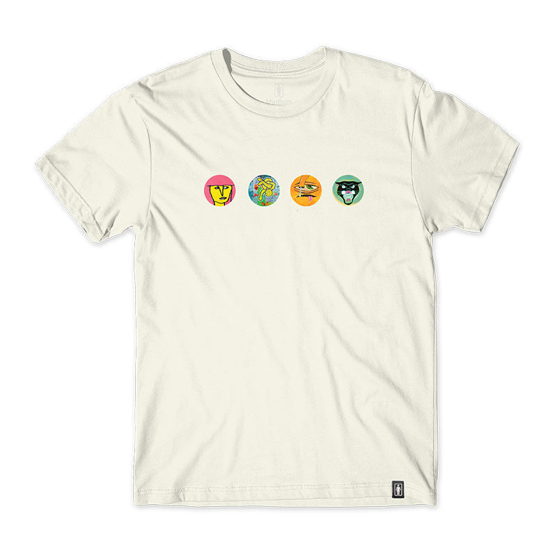 Crailtap Canada. Legends Head Tee (Cream) - Soft cream short sleeve tee with front print, tubular body, taped shoulders, and modern fit.