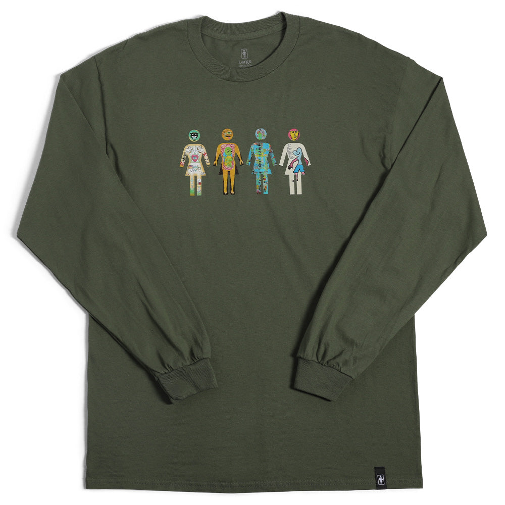 Crailtap Canada. Squad L/S Tee (Olive) - Olive green heavyweight long sleeve shirt with a 6.0 oz fabric and classic fit for a clean, sturdy everyday look.