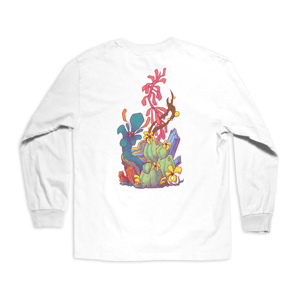 girl skateboards crystalize ls tee white