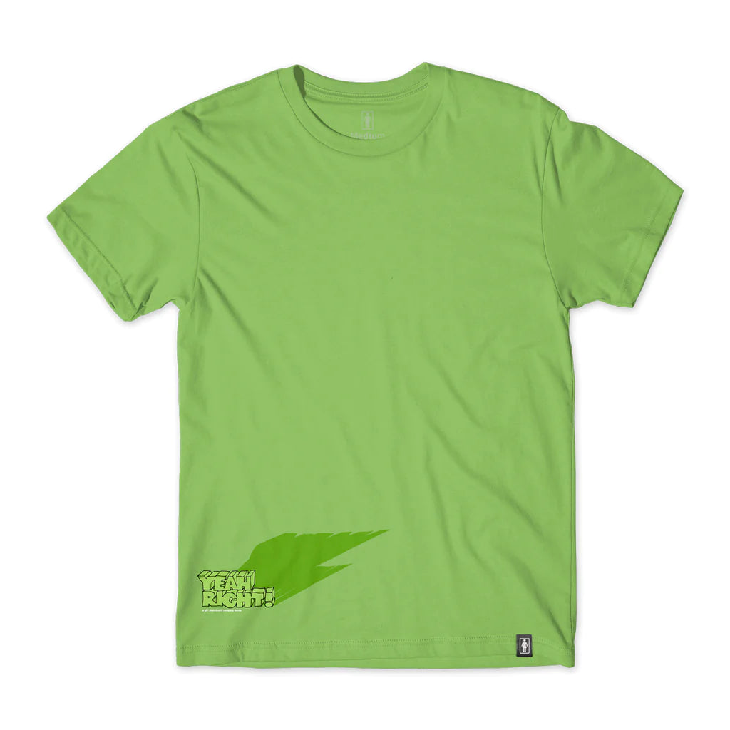 girl skateboards yeah right shadow tee LIME GREEN 