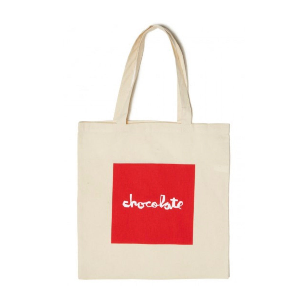 CHOCOLATE RED SQUARE CANVAS TOTE