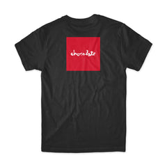chocolate skateboards red square youth tee black back