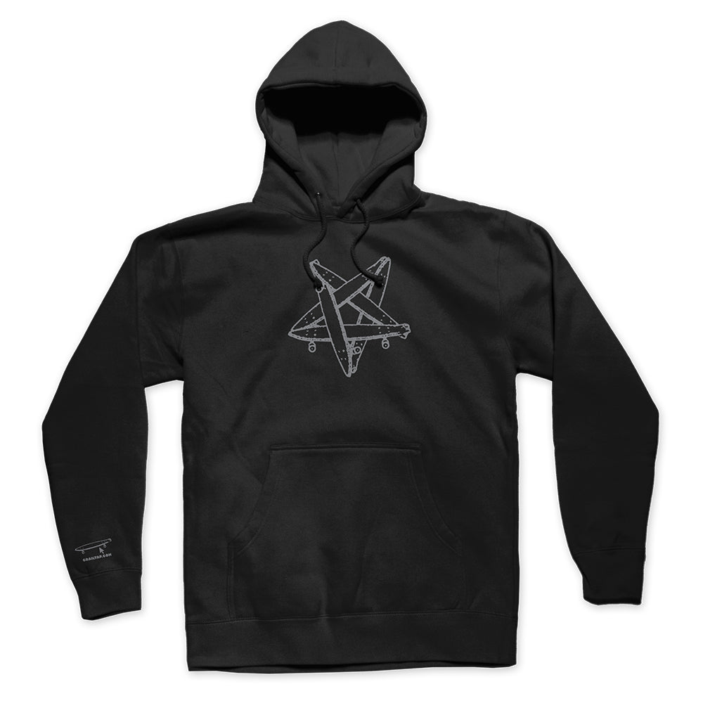 CRAILTAP BOARDAGRAM PULLOVER HOODIE - BLACK