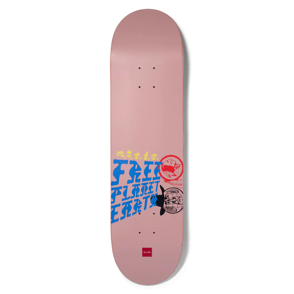 Chocolate skateboards jesus fernandez planet earth deck 8.125 pink front 
