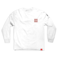 Chocolate skateboards og square long sleeve tee white