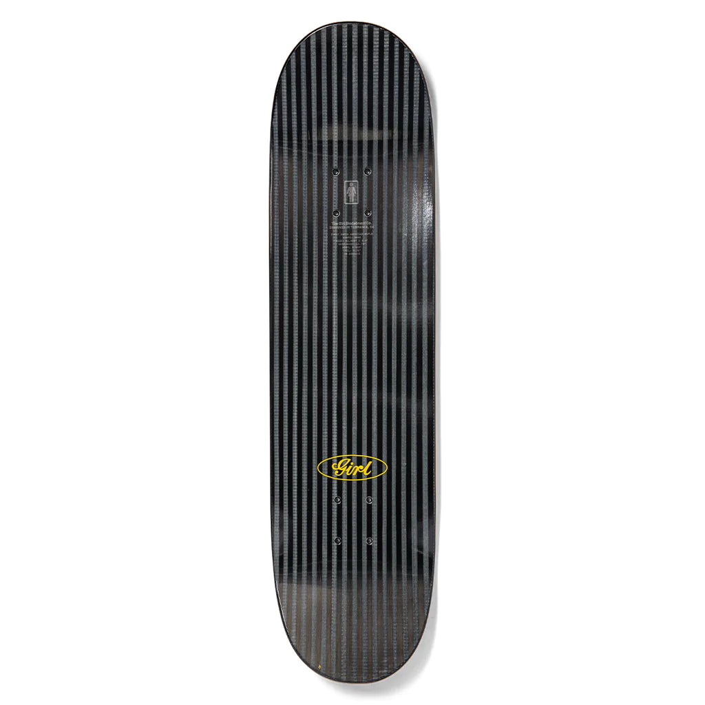 Girl skateboards andrew brophy racing black pop secret skateboard deck 8.6 yellow