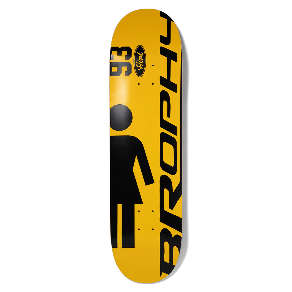 Girl skateboards andrew brophy racing black pop secret skateboard deck 8.6 yellow