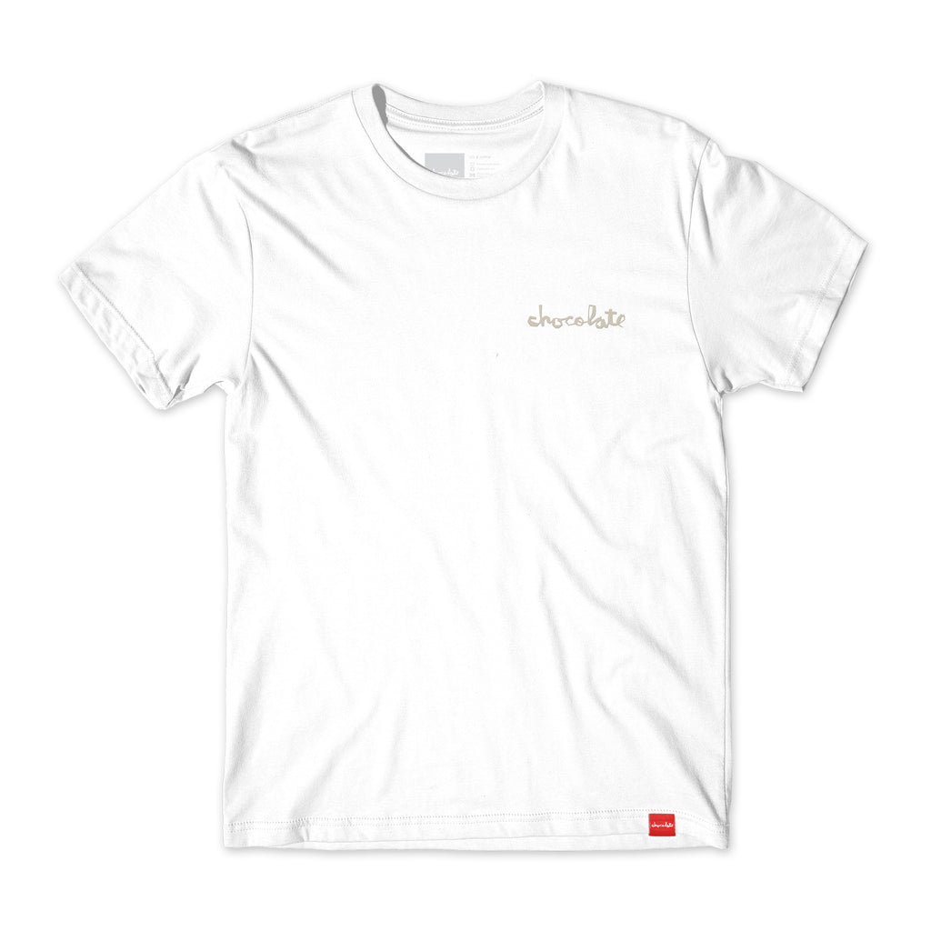 chocolate Skateboards chunk embroidered tee white