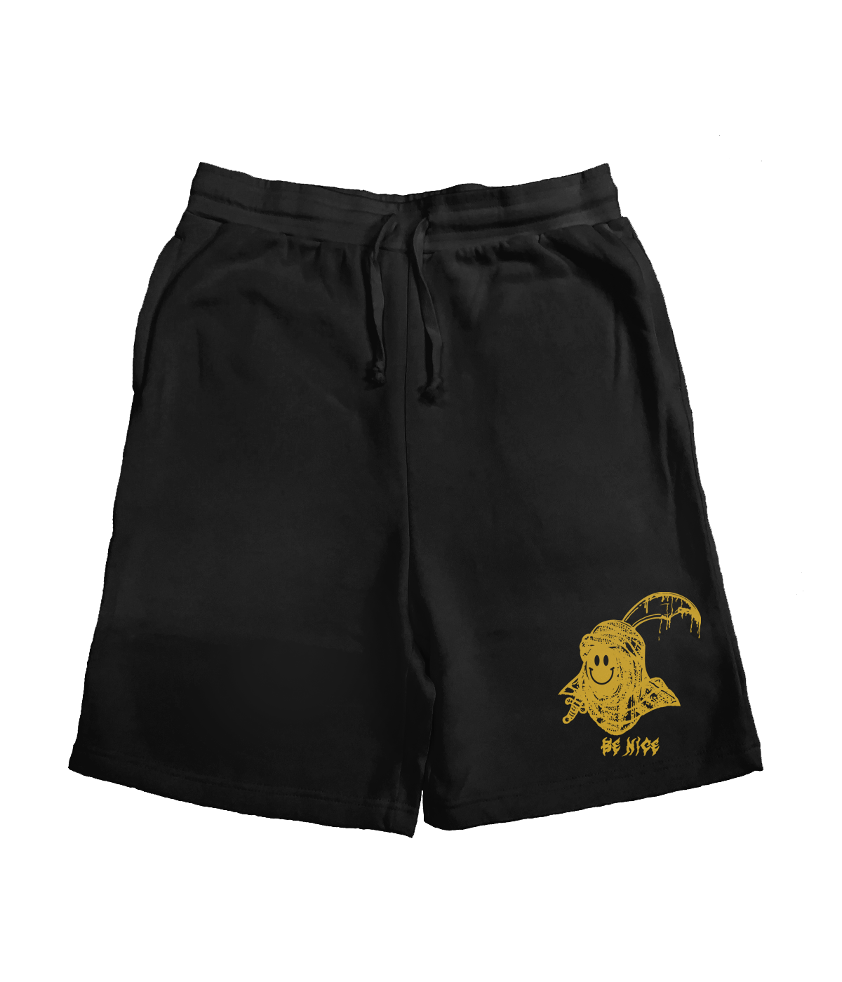 chocolate skateboards be nice fleece shorts black