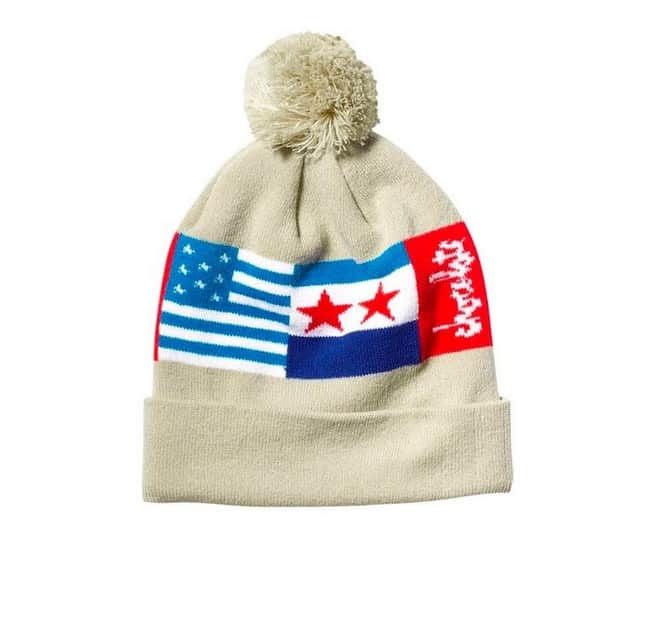 chocolate skateboards classic flags beanie natural