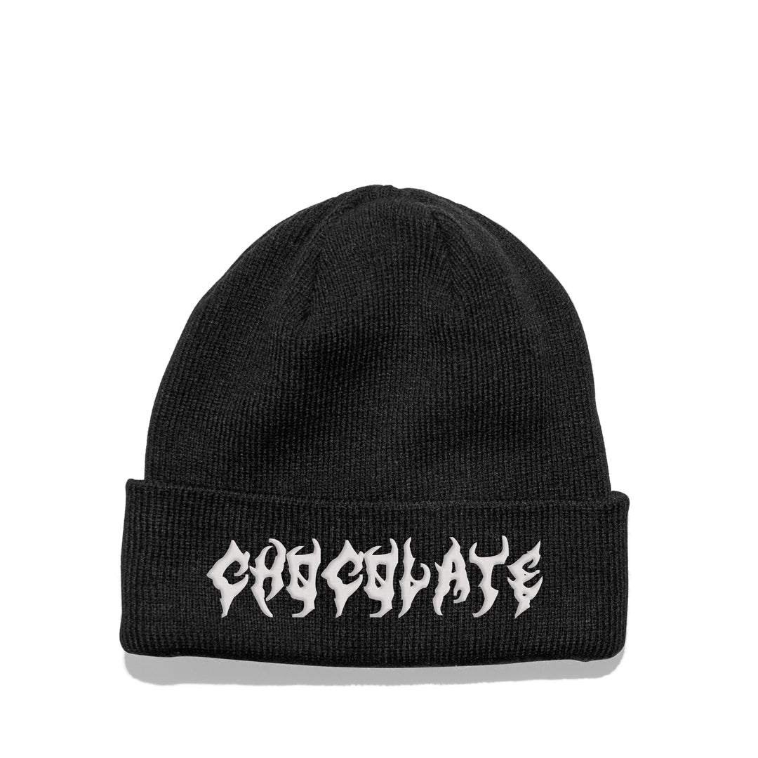 chocolate skateboards death beanie hat black white 