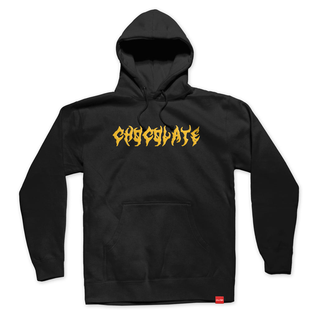chocolate skateboards death heavy pullover hoodie black front 