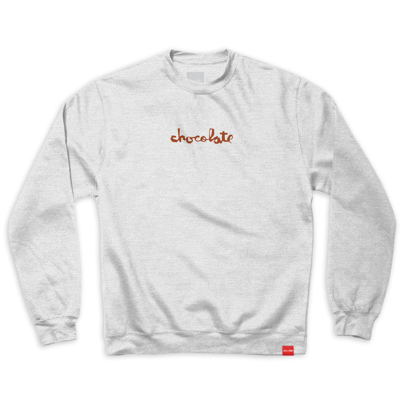 chocolate skateboards mid chunk comfort crewneck ash heather