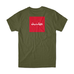 chocolate skateboards red square youth tee military back