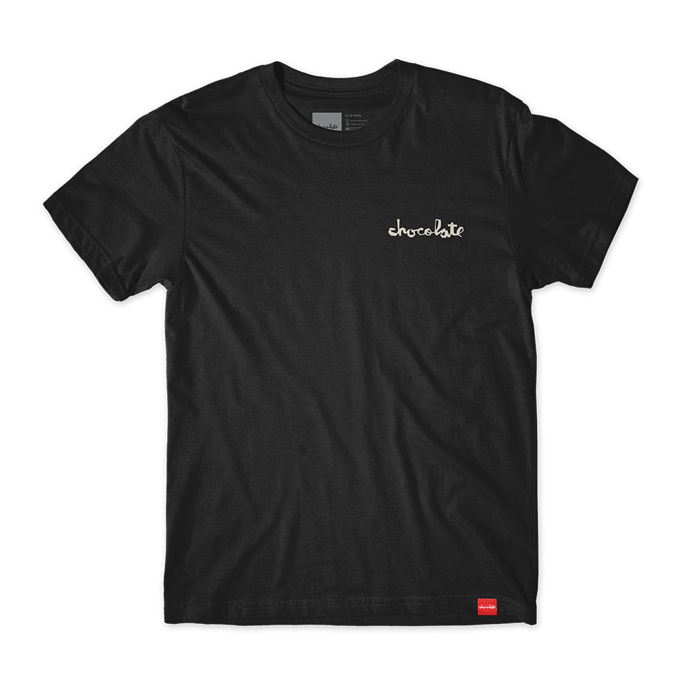  chocolate skateboards reflective chunk tshirt black front 