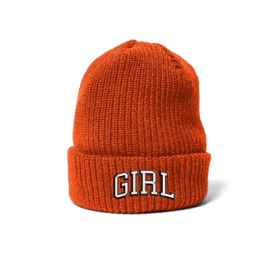 girl skateboards arch orange mens beanie