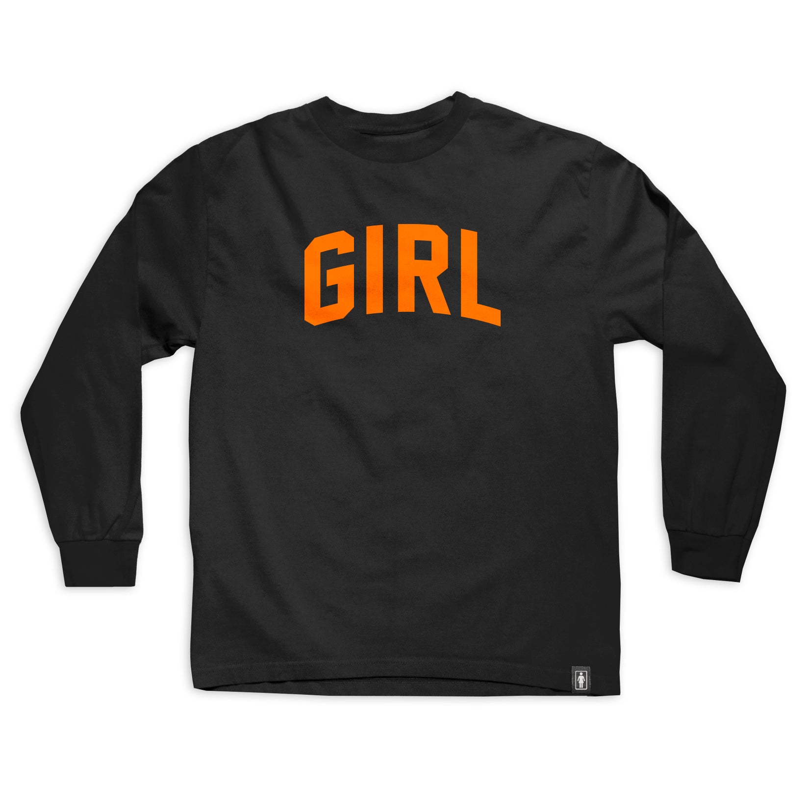 girl skateboards arch youth long sleeve tee black