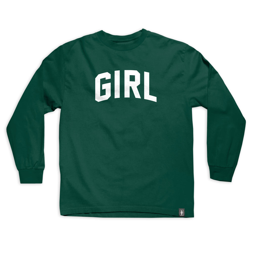 girl skateboards arch youth long sleeve tee forest