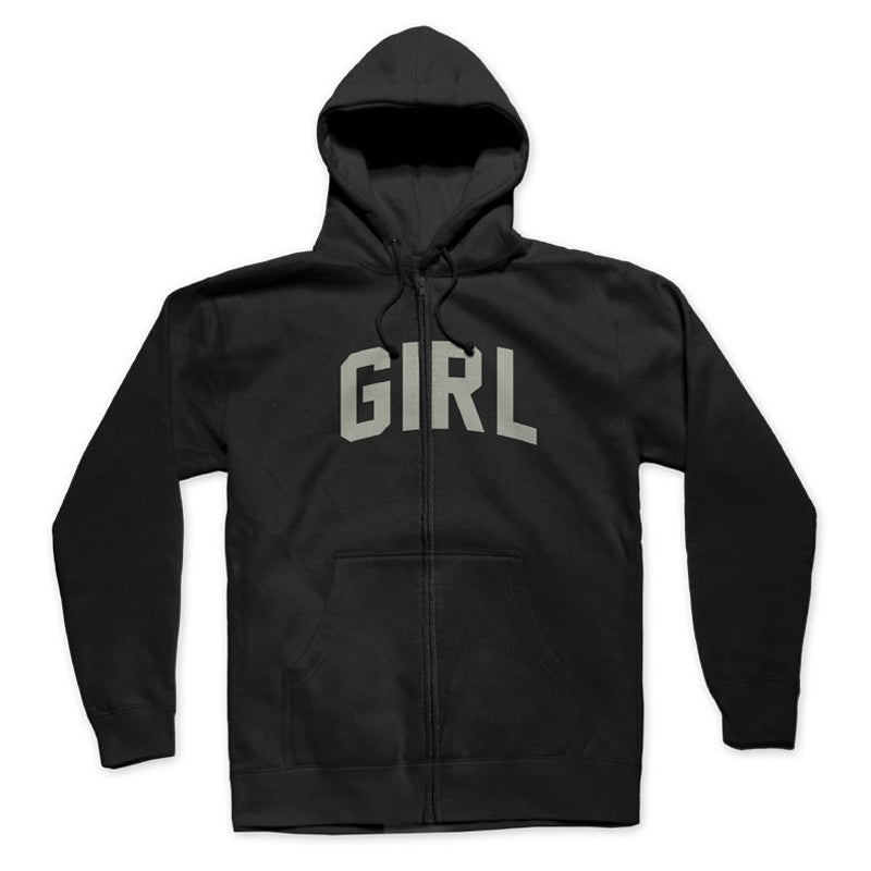 girl skateboards evolved arch zip pullover hoodie youth kids black