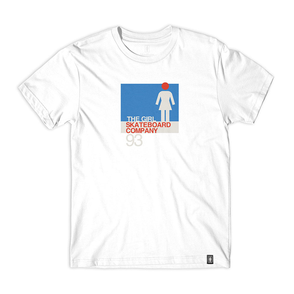  girl skateboards international 93 tshirt white