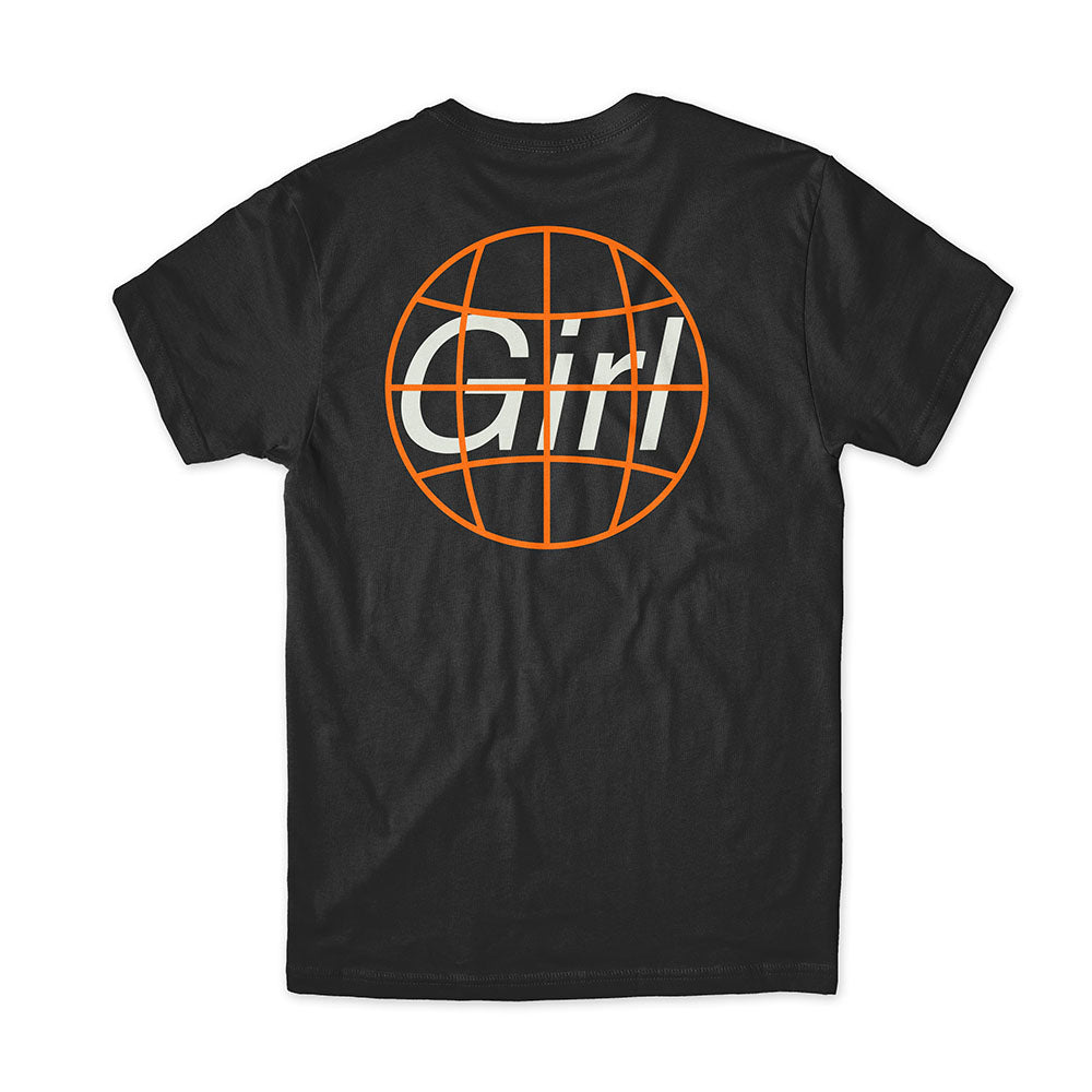  girl skateboards international signifier tshirt black back