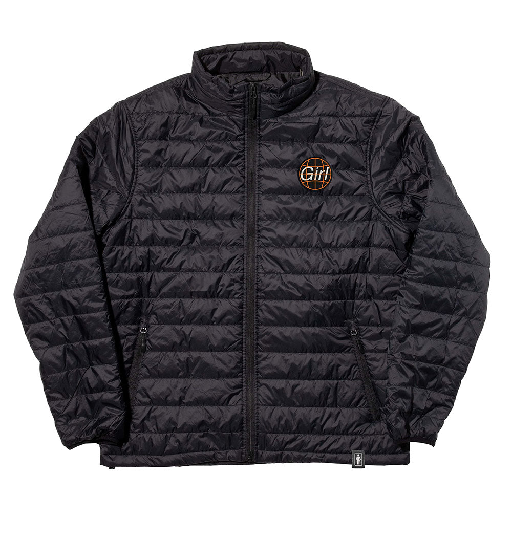  girl skateboards intl puffer jacket black 