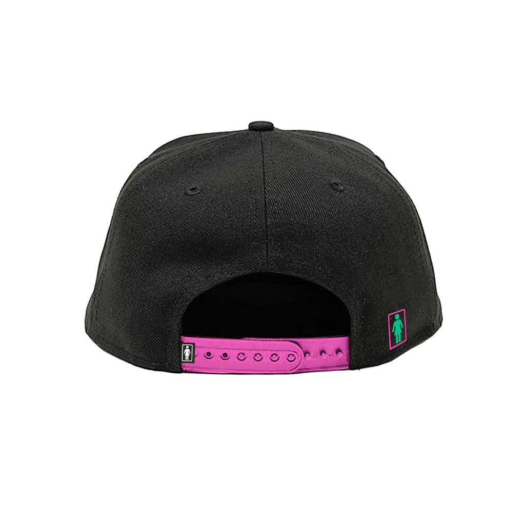 girl skateboards kawaii arcade snapback hat back