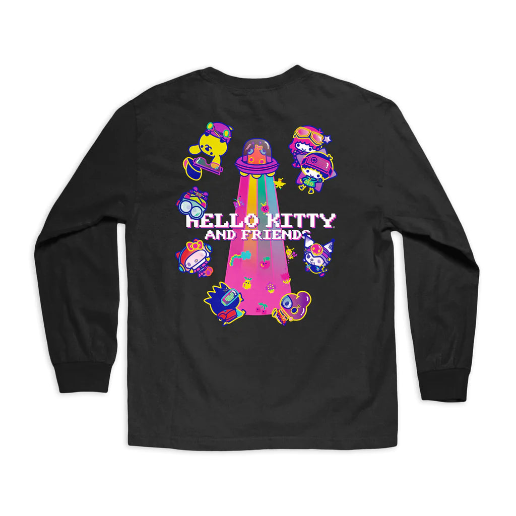 girl skateboards kawaii friends long sleeve tee black back