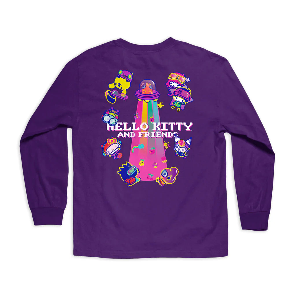 girl skateboards kawaii friends long sleeve tee purple back