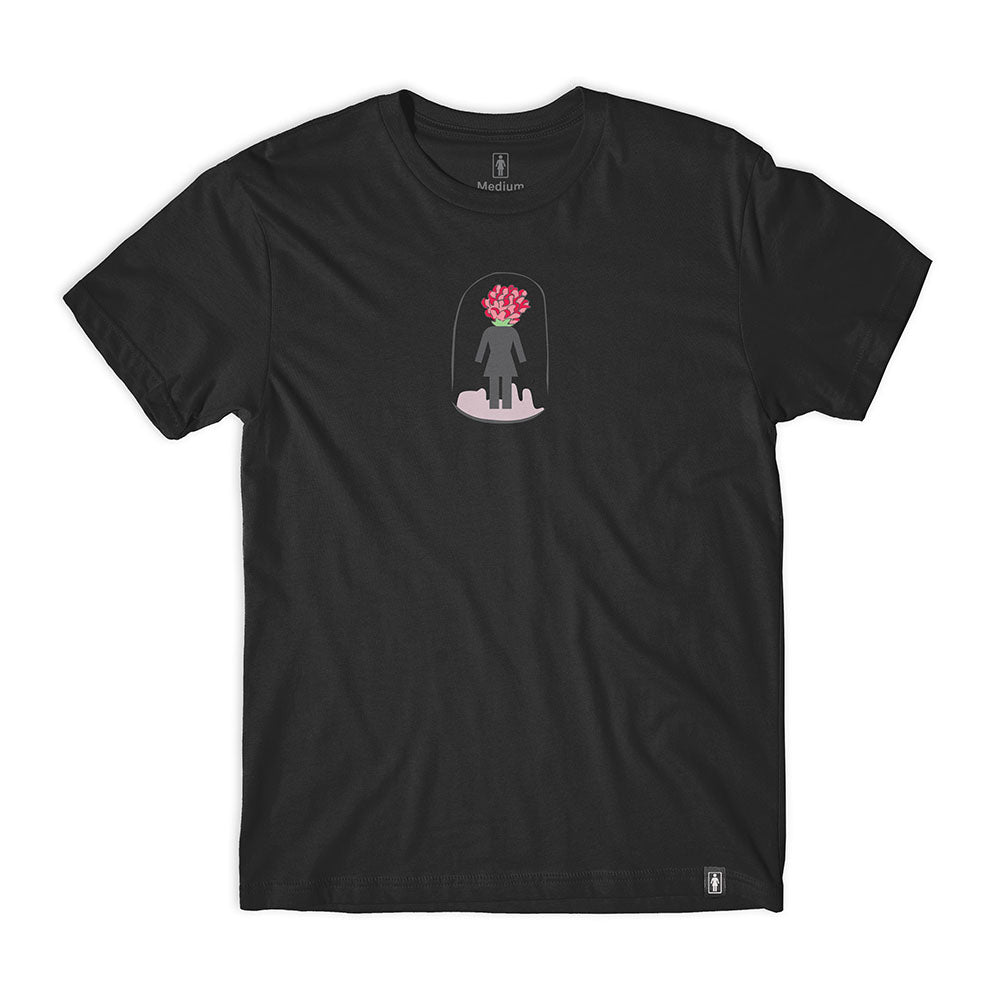 girl skateboards little prince rose og tee black front 